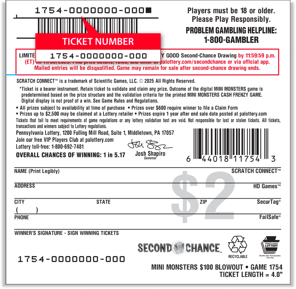 ticket number instructions