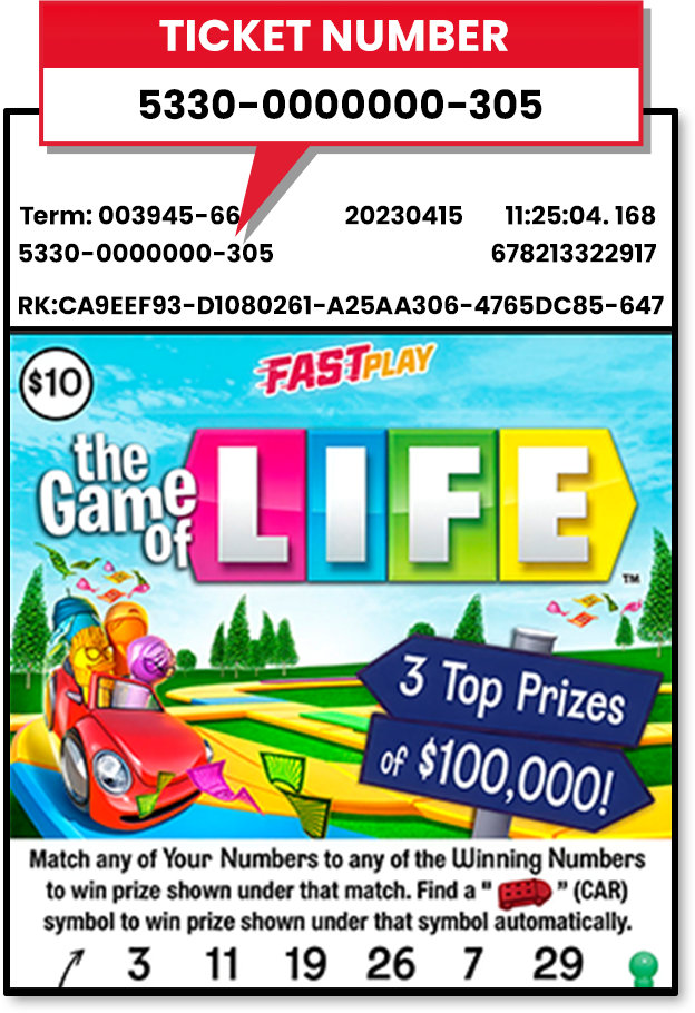 ticket number instructions